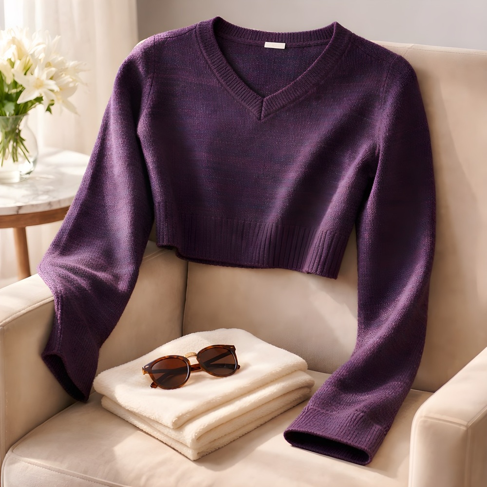 Garage Purple and Pink Knit Sweater